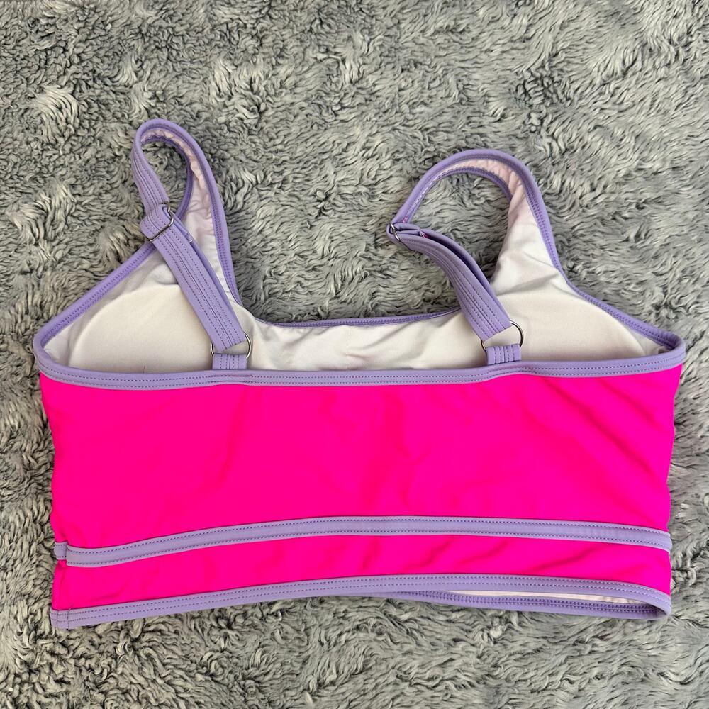 Blooming Jelly High Waist Bikini Set Pink Purple Color Block Medium 2 Piece Suit - Picture 4 of 10
